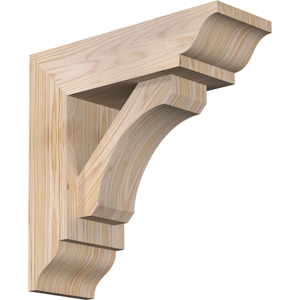Ekena Millwork Legacy Traditional Smooth Bracket w/ Offset Brace, Douglas Fir, 5 1/2"W x 16"D x 16"H BKT0604X16X16LEC01SDF - main